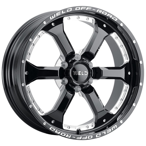 Weld Off-Road Granada Six W125 Gloss Black Milled - Part Number W12509084500 Weld Off-Road Granada Six W125 Gloss Black Milled Photo
