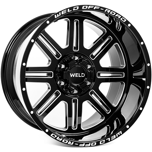 Weld Off-Road Chasm W103 Gloss Black Milled - Part Number W10322057475 Weld Off-Road Chasm W103 Gloss Black Milled Photo
