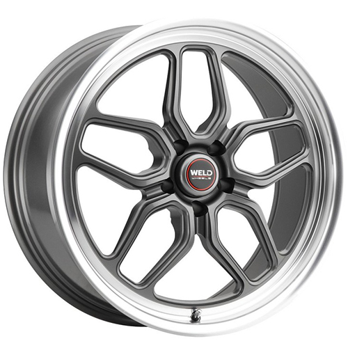 Weld Performance Laguna S108 Gloss Gunmetal W/ Diamond Cut Lip - Part Number S10800565P50 Weld Performance Laguna S108 Gloss Gunmetal W/ Diamond Cut Lip Photo