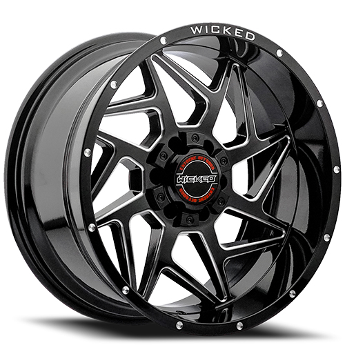 Wicked W932 Gloss Black Milled - Part Number W932290050-12GBMW Wicked W932 Gloss Black Milled Photo