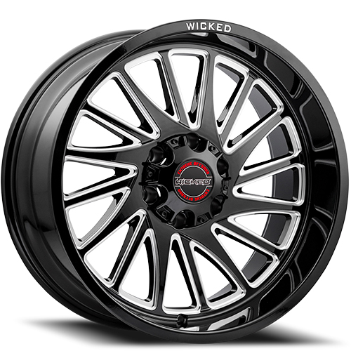 Wicked W936 Gloss Black Milled - Part Number W936220655-19GB Wicked W936 Gloss Black Milled Photo