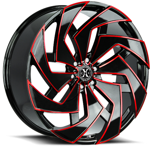 Xcess X04 Gloss Black Candy Red Milled - Part Number X04263924GBMLR Xcess X04 Gloss Black Candy Red Milled Photo