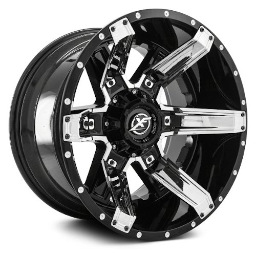 XF Offroad XF-214 Gloss Black W/ Chrome Inserts - Part Number XF-214201261351397-44GBCIS XF Offroad XF-214 Gloss Black W/ Chrome Inserts Photo