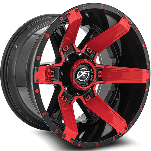 XF Offroad XF-214 Gloss Black W/ Red Inserts - Part Number XF-214221261351397-44GBRIS XF Offroad XF-214 Gloss Black W/ Red Inserts Photo