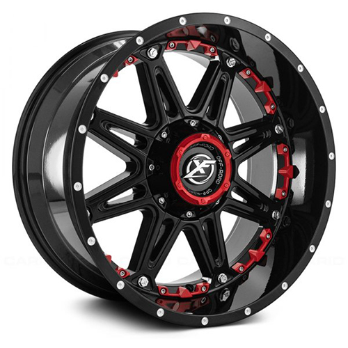 XF Offroad XF-217 Gloss Black W/ Red Inserts - Part Number XF-217201251351397-44GBRISXFR XF Offroad XF-217 Gloss Black W/ Red Inserts Photo