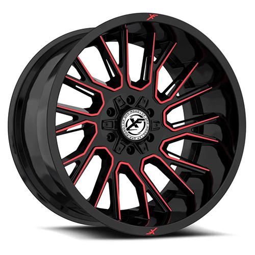 XF Offroad XF-230 Gloss Black Machined W/ Red Milled Accents - Part Number XF-23017905712BMR XF Offroad XF-230 Gloss Black Machined W/ Red Milled Accents Photo