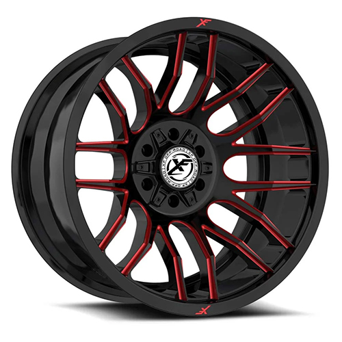 XF Offroad XF-232 Gloss Black W/ Red Milled Accents - Part Number XF-232201081651180-12GBRM XF Offroad XF-232 Gloss Black W/ Red Milled Accents Photo