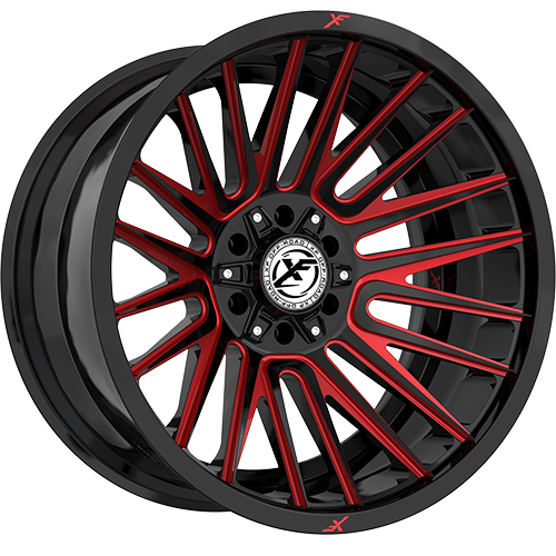 XF Offroad XF-234 Gloss Black Machined W/ Red Milled Accents - Part Number XF-234201061351397-24GBMRED XF Offroad XF-234 Gloss Black Machined W/ Red Milled Accents Photo