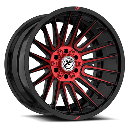 XF Offroad XF-234 Gloss Black Machined W/ Red Milled Accents - Part Number XF-234261461351397-76BMR XF Offroad XF-234 Gloss Black Machined W/ Red Milled Accents Photo