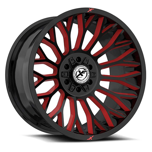 XF Offroad XF-237 Gloss Black W/ Red Milled Accents - Part Number XF-237209081651170+0GBRW XF Offroad XF-237 Gloss Black W/ Red Milled Accents Photo
