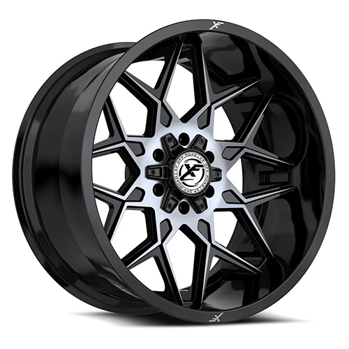 XF Offroad XF-238 Gloss Black W/ Machined Titanium Double Dark Tint - Part Number XF-238179051271397+12GBMTITDDT XF Offroad XF-238 Gloss Black W/ Machined Titanium Double Dark Tint Photo