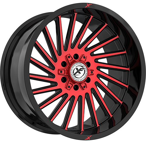 XF Offroad XF-239 Gloss Black Machined W/ Red Milled Accents - Part Number XF-239209051271397+0GBMRED XF Offroad XF-239 Gloss Black Machined W/ Red Milled Accents Photo