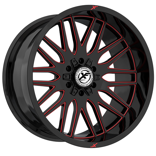 XF Offroad XF-240 Gloss Black W/ Red Milled Accents - Part Number XF-240241481651170-76GBMLR XF Offroad XF-240 Gloss Black W/ Red Milled Accents Photo