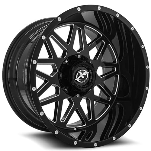 XF Offroad XF-211 Gloss Black Milled - Part Number XF-21124148170180-76GBM XF Offroad XF-211 Gloss Black Milled Photo