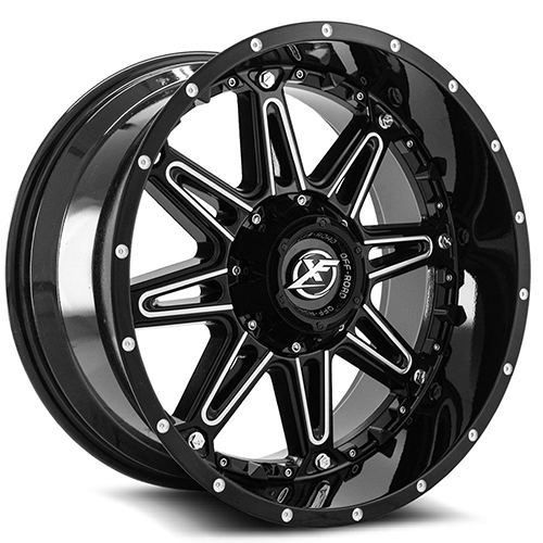 XF Offroad XF-217 Gloss Black and Milled With Black Inserts - Part Number XF-217201051397150-24GBMLBIS XF Offroad XF-217 Gloss Black and Milled With Black Inserts Photo