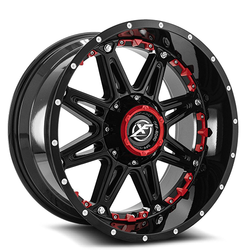 XF Offroad XF-217 Gloss Black Face and Red Inserts - Part Number XF-217201051397150-24GBRIS XF Offroad XF-217 Gloss Black Face and Red Inserts Photo