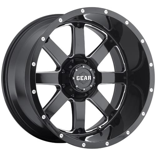Gear Off Road Big Block 726 Gloss Black W/ Milled Spokes Deep - Part Number 726MB-2128744 Gear Off Road Big Block 726 Gloss Black W/ Milled Spokes Deep Photo
