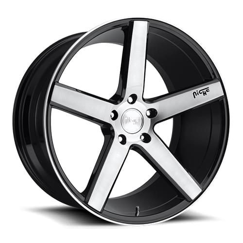 Niche Milan M124 Gloss Black W/ Machined Face - Part Number M124188065+40 Niche Milan M124 Gloss Black W/ Machined Face Photo